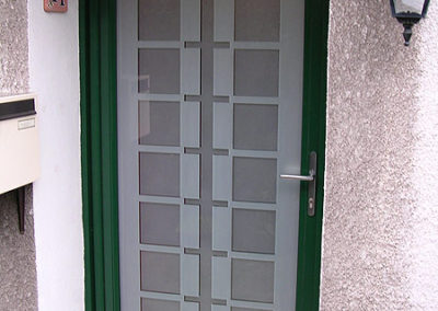 Porte d'entrée Alu vert extérieur