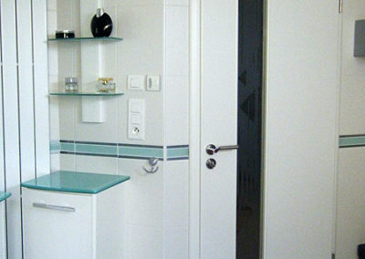 Porte intérieure, laqué blanc, vitrage décoratif