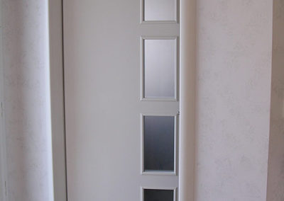 Porte intérieure, laqué blanc, vitrage décoratif