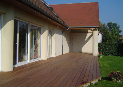 Plancher de terrasse Ipé, saturateur incolore