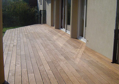 Plancher de terrasse Ipé, saturateur incolore